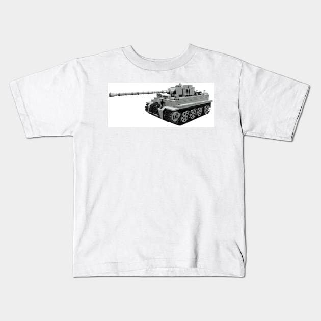 Tiger Tank Kids T-Shirt by ww2custombrickmodels